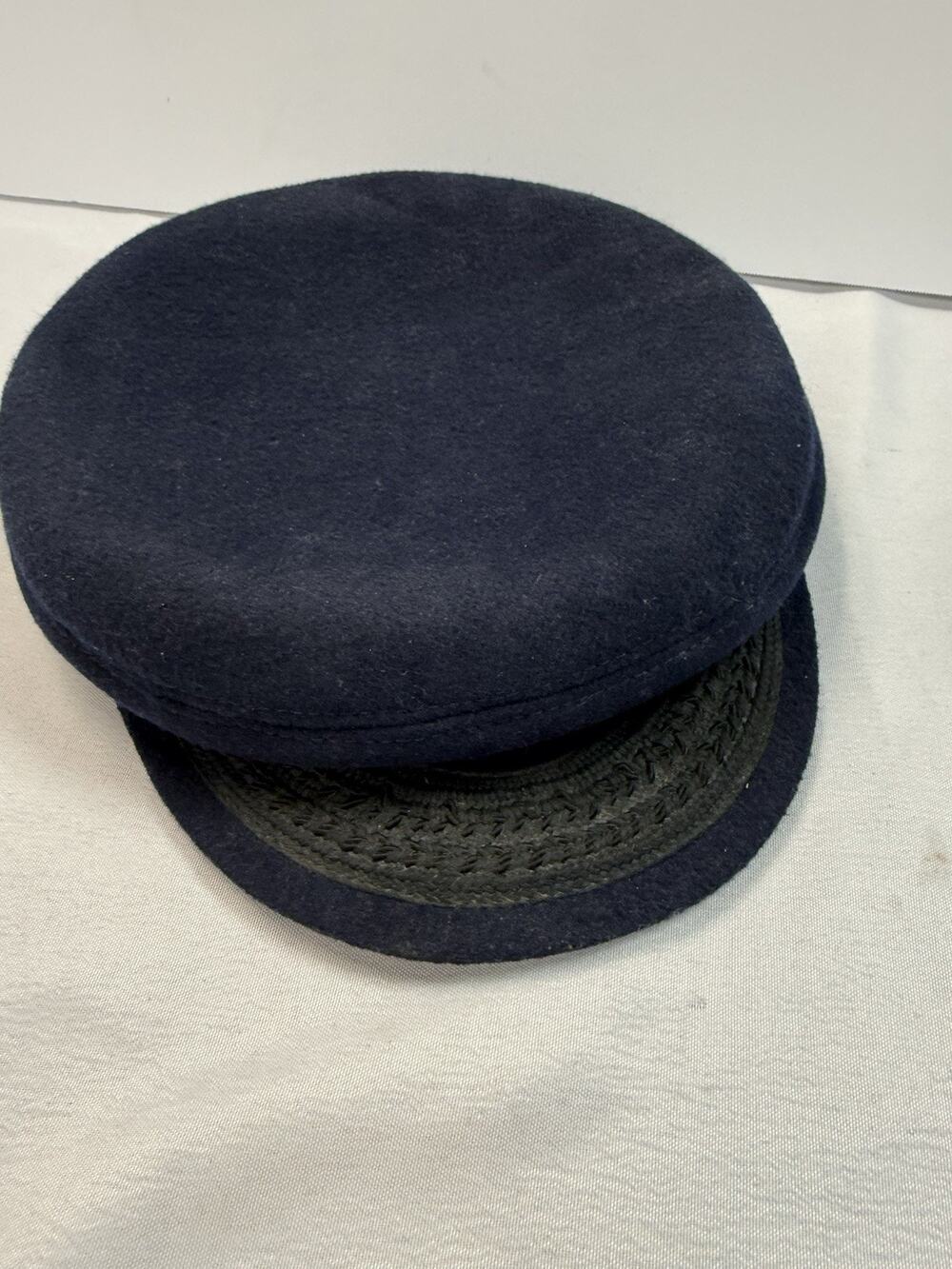 Vtg 90's Totes Unisex Navy Wool Blend Fisherman Captain Cap Hat! Size L USA